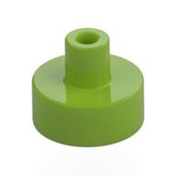 LEGO part 20482 Tile Round 1 x 1 with Hollow Bar in Bright Yellowish Green/ Lime