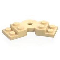 LEGO part 79846 Plate Angled 2 x 2 with Step and Hole in Center in Brick Yellow/ Tan