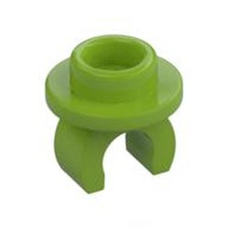 LEGO part 5264 Plate Round 1 x 1 with Hollow Stud and Underside Clip in Bright Yellowish Green/ Lime