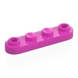 LEGO part 77845 Plate Special 1 x 4 Rounded with 2 Open Studs in Bright Purple/ Dark Pink