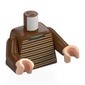 Torso Sweater, Tan and Dark Brown Stripes print, Reddish Brown Arms, Light Nougat Hands