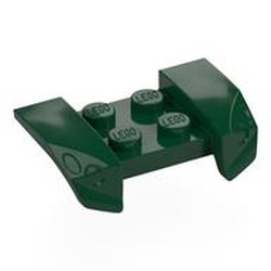 LEGO part 44674 Mudguard 2 x 4 with Molded Headlights in Earth Green/ Dark Green