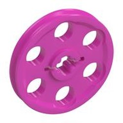 LEGO part 4185 Technic Wedge Belt Wheel [aka Pulley] in Bright Purple/ Dark Pink