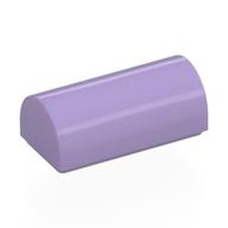 LEGO part 3563 Brick Curved 1 x 2 x 2/3 Double Curved Top, No Studs in Lavender