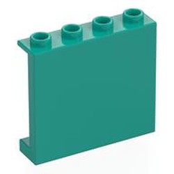 LEGO part 60581 Panel 1 x 4 x 3 [Side Supports / Hollow Studs] in Bright Bluish Green/ Dark Turquoise