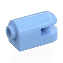 LEGO part 7534 Brick Round, Curved 1 x 2 with Side Stud, Bar in Light Royal Blue/ Bright Light Blue