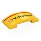 Slope Curved 4 x 2 Double with Black Shell 'V-Power', Red Stripe print
