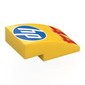 Slope Curved 3 x 2 No Studs with White/Blue 'hp' Logo, Red '44' print