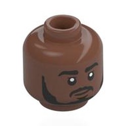 LEGO part 28621pr0082 Minifig Head with print in Medium Brown