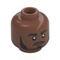 Minifig Head Lewis Hamilton, Black Eyebrows, Beard, Moustache, Closed Mouth Smile