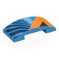 Slope Curved 4 x 2 Double with Orange/Dark Blue/Black Shapes print
