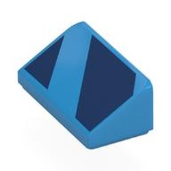 LEGO part 85984pr0030 Slope 30° 1 x 2 x 2/3 with print in Dark Azure