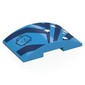 Brick Curved 4 x 6 Double, 2 x 4 Cutout with Dark Blue Stripes, Minifig Head, White Stars print