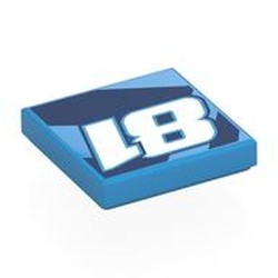 LEGO part 3068bpr0461 Tile 2 x 2 with print in Dark Azure