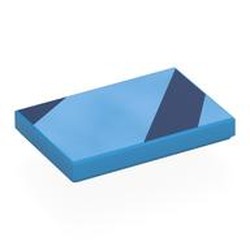 LEGO part 26603pr0070 Tile 2 x 3 with print in Dark Azure