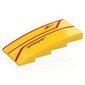 Slope Curved 4 x 8 x 1 2/3 No Studs with Red Lines, Black 'ambipar' print