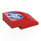 Slope Curved 3 x 2 No Studs with White/Blue 'hp' Logo print