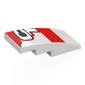 Slope Curved 4 x 2 No Studs with 'C', '1', Red Shapes print