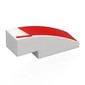 Slope Curved 3 x 1 No Studs with Red Shape print