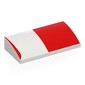 Slope Brick Curved 2 x 4 x 2/3 No Studs with Red Square, Line print