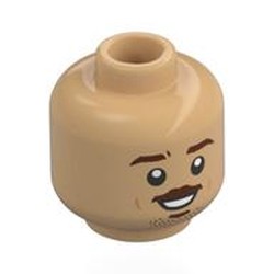LEGO part 28621pr0081 Minifig Head with print in Warm Tan