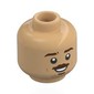Minifig Head Charles Leclerc, Reddish Brown Eyebrows, Moustache, Open Mouth Smile