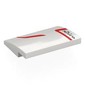 Slope Curved 4 x 3 x 2/3 No Studs with Red Lines, Black 'Riva' print