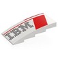 Slope Curved 4 x 8 x 1 2/3 No Studs with Red Shapes, Black IBM Logo print