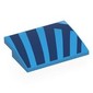 Slope Curved 4 x 3 x 2/3 No Studs with Dark Blue Stripes print