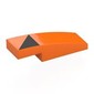 Slope Curved 3 x 1 x 2/3 with Black Triangle print