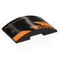 Brick Curved 4 x 6 Double, 2 x 4 Cutout with Orange 'NEVER STOP BUILDING', '1963', 'BRUCE / MRL Est. 1963' print
