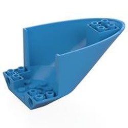 LEGO part 7245 Aircraft Fuselage Curved Aft Section 6 x 10 Bottom, Pinholes in Dark Azure