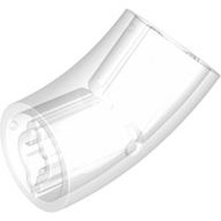 LEGO part 5489 Brick Round 2 x 2 D. Tube with 45° Elbow and Axle Holes (Crossholes) at Each End [LONG] in Transparent/ Trans-Clear