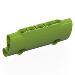 LEGO part 24119 Technic Panel Curved 7 x 3 with 2 Pin Holes through Panel Surface in Bright Yellowish Green/ Lime