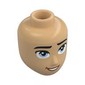 Minidoll Head Male, Black Eyebrows, Bright Blue Eyes, Open Mouth Smile