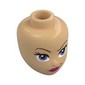 Minidoll Head, Dark Brown Eyebrows, Lavender Eyes, Dark Pink Lops, Smirk