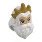 Mask, White Hair and Beard, Dark Bluish Grey Eyebrows, Warm Tan Face, Gold Crown Print (King Triton)