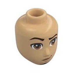 LEGO part 28649pr0024 Minidoll Head Male with print in Warm Tan