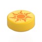 Tile Round 1 x 1 with Orange Sun print