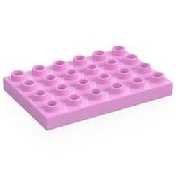LEGO part 25549 Duplo Plate 4 x 6 in Light Purple/ Bright Pink