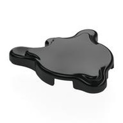 LEGO part 80677 Tile Special, Splat with Rounded Sides in Black