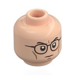 LEGO part 28621pr0154 Minifig Head with print in Light Nougat