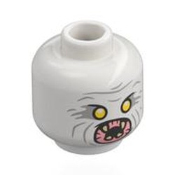 LEGO part 28621pr0157 Minifig Head with print in White