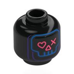 LEGO part 28621pr0130 Minifig Head with print in Black