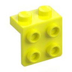 LEGO part 44728 Bracket 1 x 2 - 2 x 2 in Vibrant Yellow