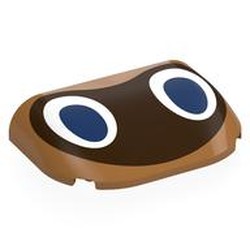 LEGO part 8237pr0002 Brick Round, Curved Triple 4 x 6 x 1 with print in Medium Nougat