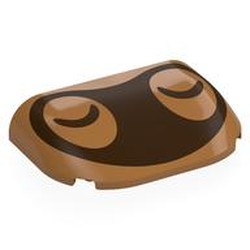 LEGO part 8237pr0001 Brick Round, Curved Triple 4 x 6 x 1 with print in Medium Nougat
