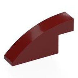 LEGO part 3573 Brick Curved 1 x 4 x 1 2/3 No Studs in Dark Red