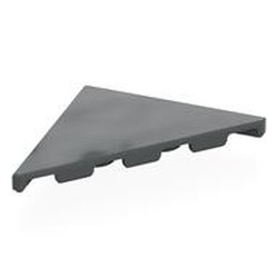 LEGO part 7975 Tile 45° Cut 4 x 4 (Triangle) in Dark Stone Grey / Dark Bluish Gray