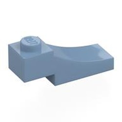 LEGO part 70681 Brick Curved, 3 x 1 with 1/3 Inverted Cutout in Sand Blue